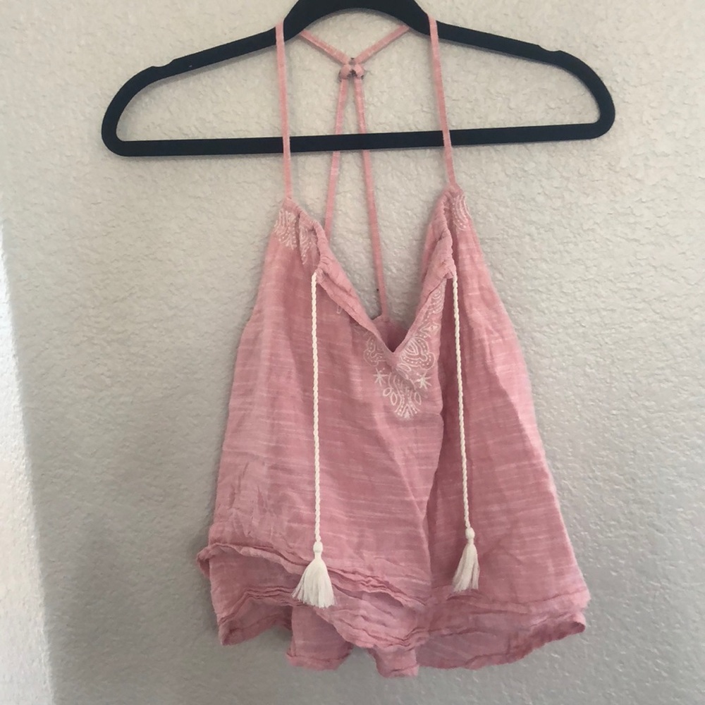Pink detailed tank top
